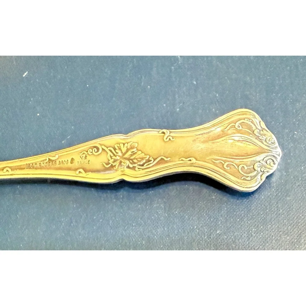 VTG 1847 Rogers Bros XS Triple Grape Pattern Silver Plate Spoon 6